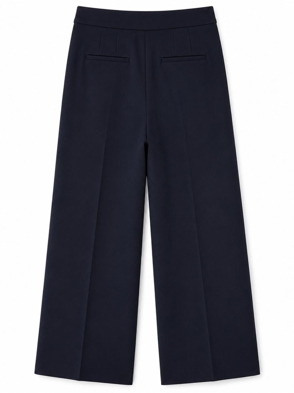 NWOT Talbots Knit Sailor Wide Leg Crop Pants Navy Gold Buttons Size 14 - Picture 3 of 13